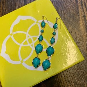 Kendra Scott Emerald Dangle Earrings